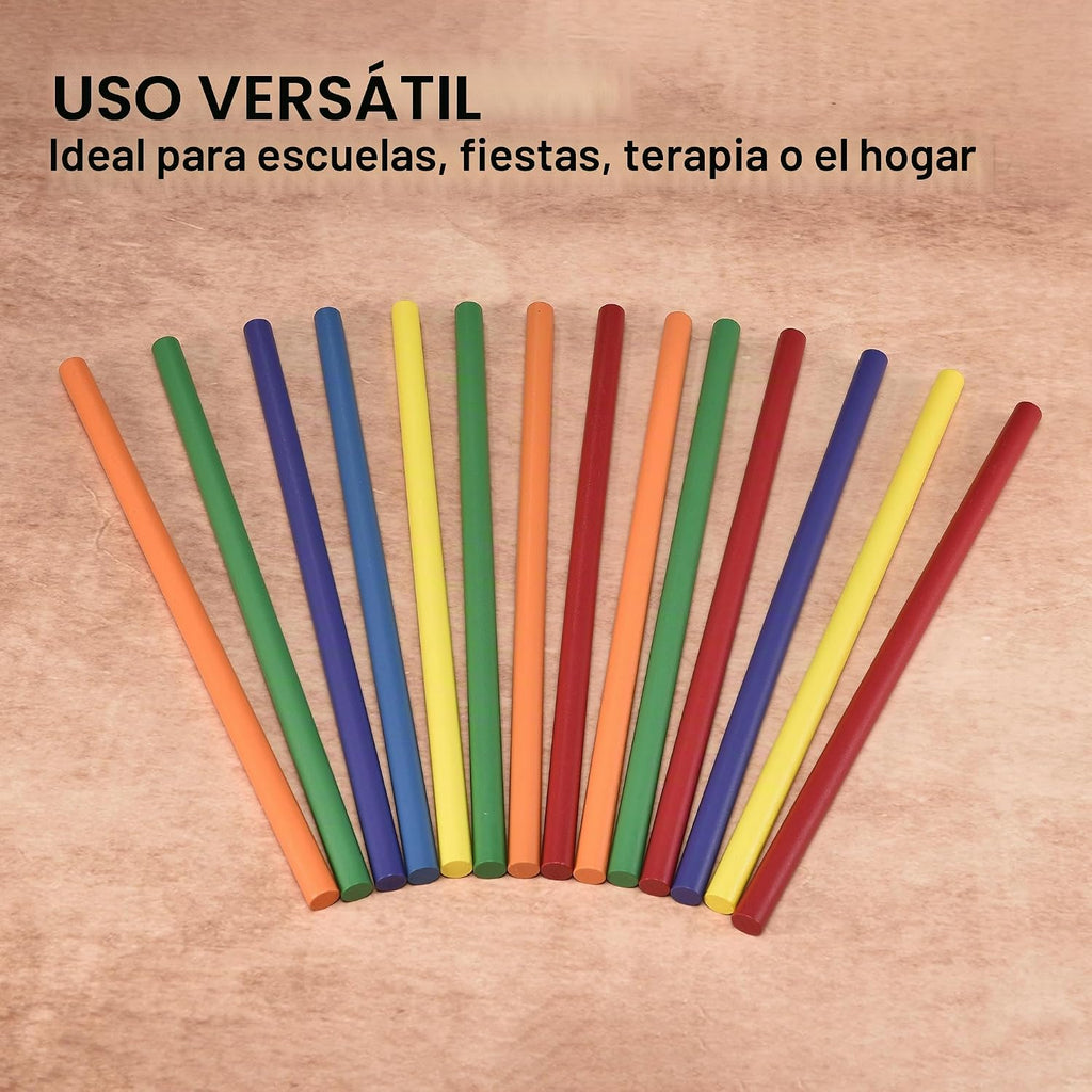 60 palos de ritmo para niños a granel, 12 pulgadas de madera Lummi Sticks música aula instrumentos de percusión, 6 colores