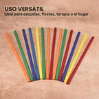 60 palos de ritmo para niños a granel, 12 pulgadas de madera Lummi Sticks música aula instrumentos de percusión, 6 colores