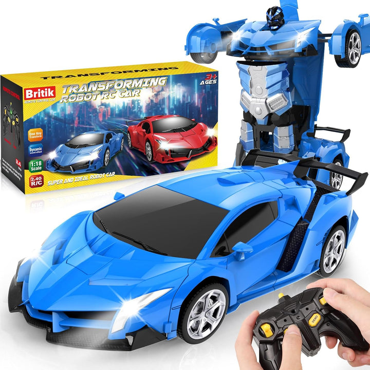 Britik Transform - Coche de juguete a control remoto para niños de...