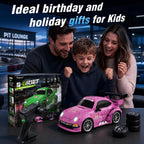 1:24 RC Drift Car 4WD Coche de carreras de alta velocidad con luces LED y 2