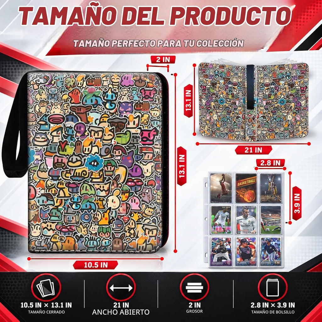 Carpeta de tarjetas coleccionables con mangas extraíbles, carpeta de