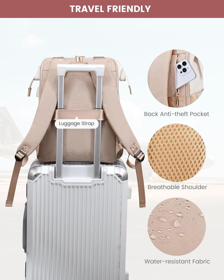 LOVEVOOK Mochila para laptop para mujer, mochila de trabajo convert...