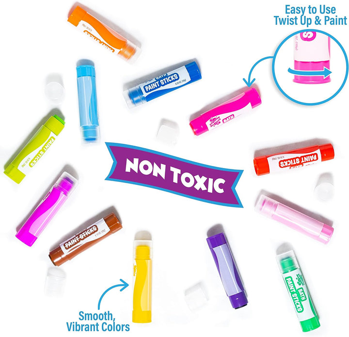 Tub Works Bath Paint Sticks - Juguete de baño 12 unidades