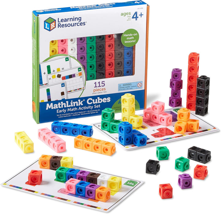 Learning Resources MathLink Cubes - Juego de actividades de matemát...