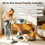 Calendario digital, calendario electrónico de 10.1 pulgadas para horarios familiares, pantalla táctil inteligente, planificador familiar interactivo con tabla de tareas, planificador de comidas