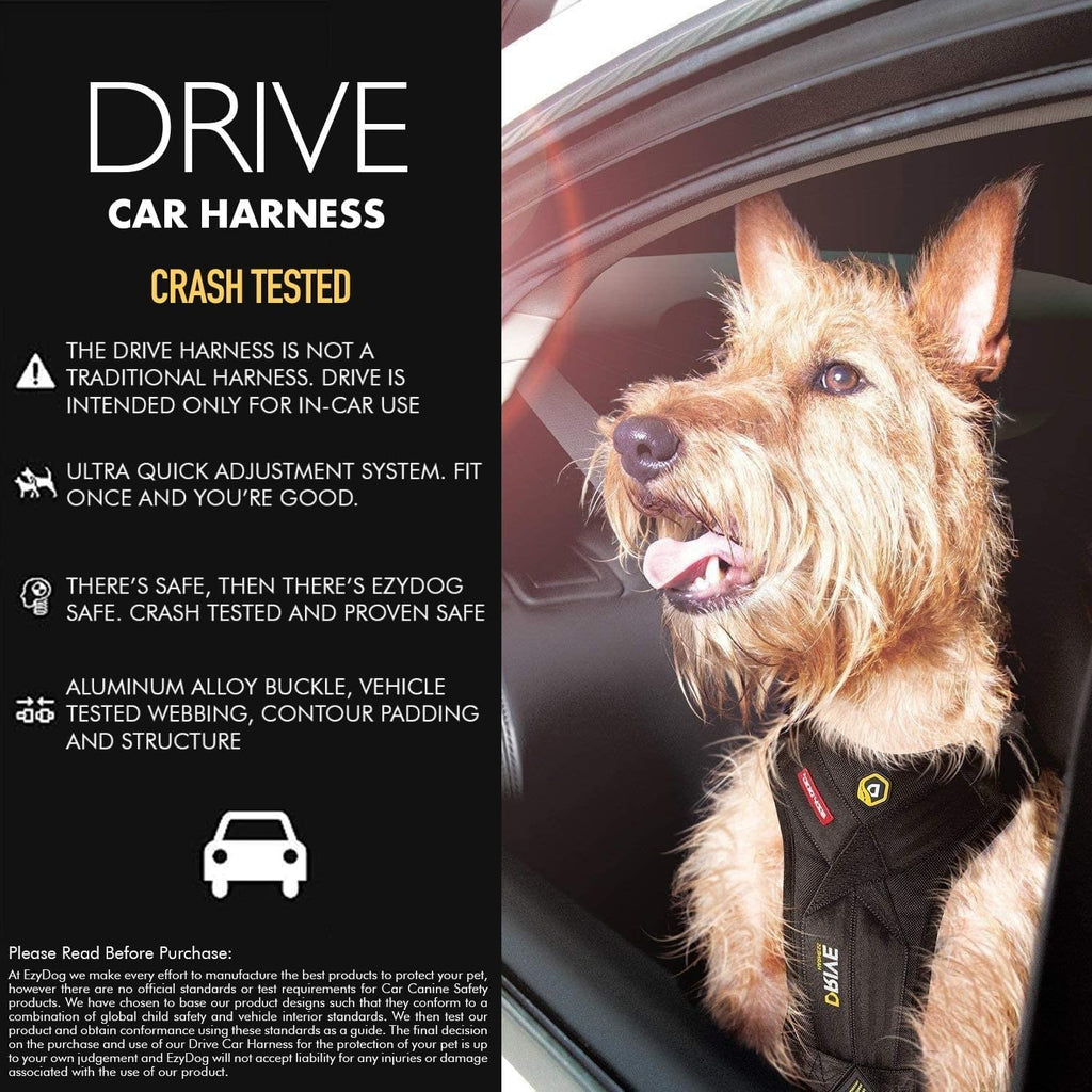 EzyDog Arnés de coche Drive Dog, probado en choques y certificado, mediano