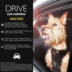 EzyDog Arnés de coche Drive Dog, probado en choques y certificado, mediano