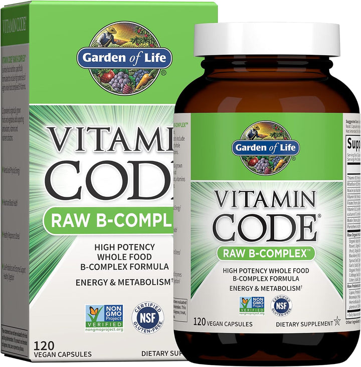 Garden of Life Complejo de vitamina B, 120 cápsulas veganas, vitami...