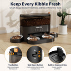 Comedero automático para gatos múltiples con 4 cuencos de acero