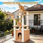 Torre para gatos de 46 pulgadas para interiores y exteriores, condominio