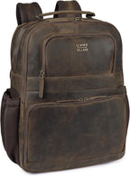 LEATHER VILLAGE Mochila de cuero para hombre de trabajo, Marrón desteñido