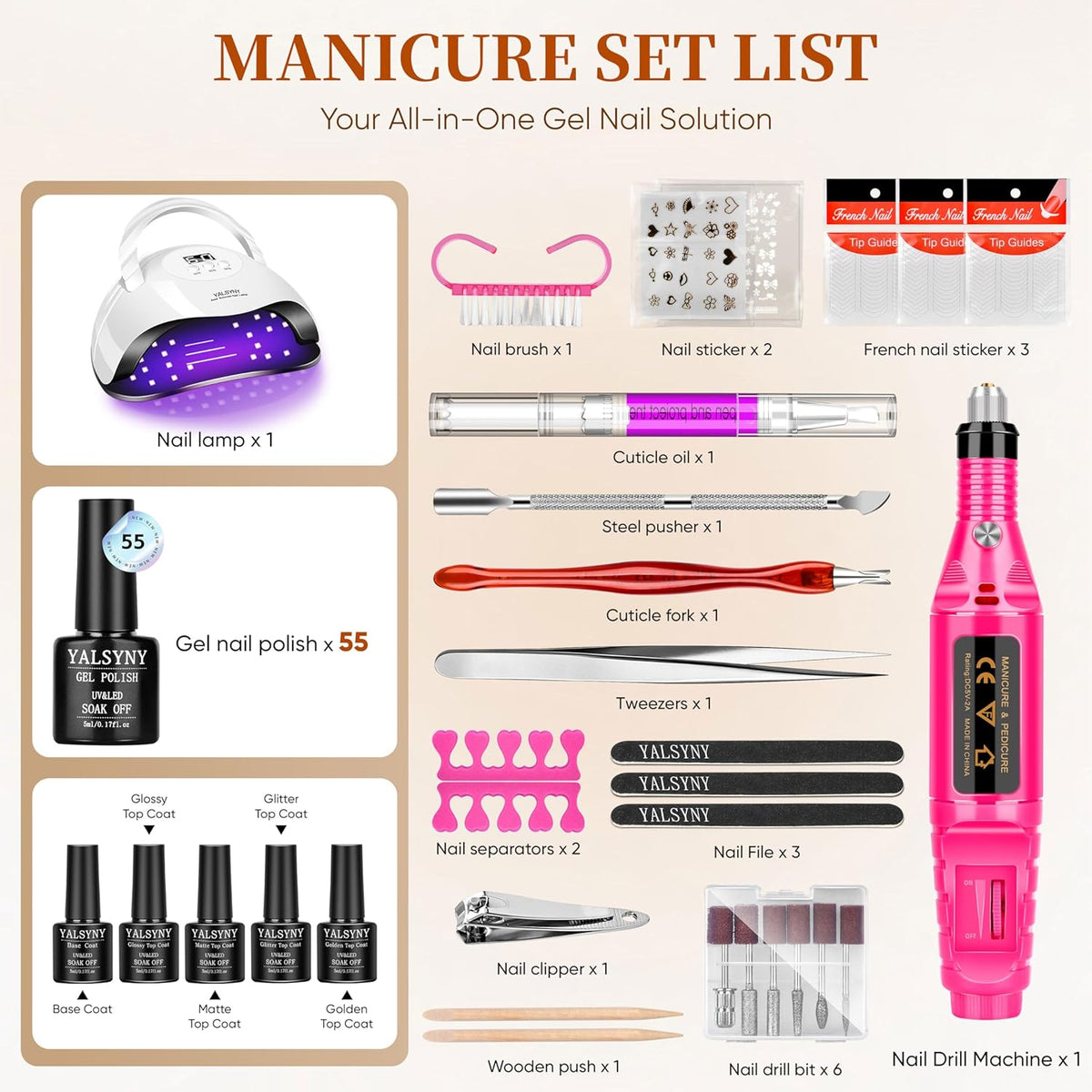 Kit de esmalte de uñas de gel con lámpara de uñas, kit de uñas de g...