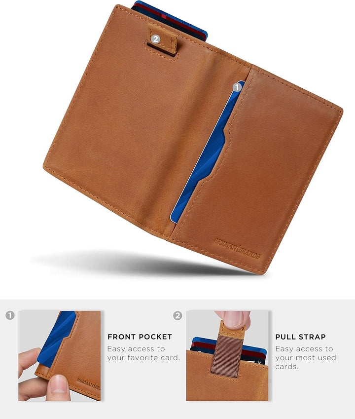 SERMAN BRANDS \u2013 Carteras para hombre, delgadas, de cuero, con...