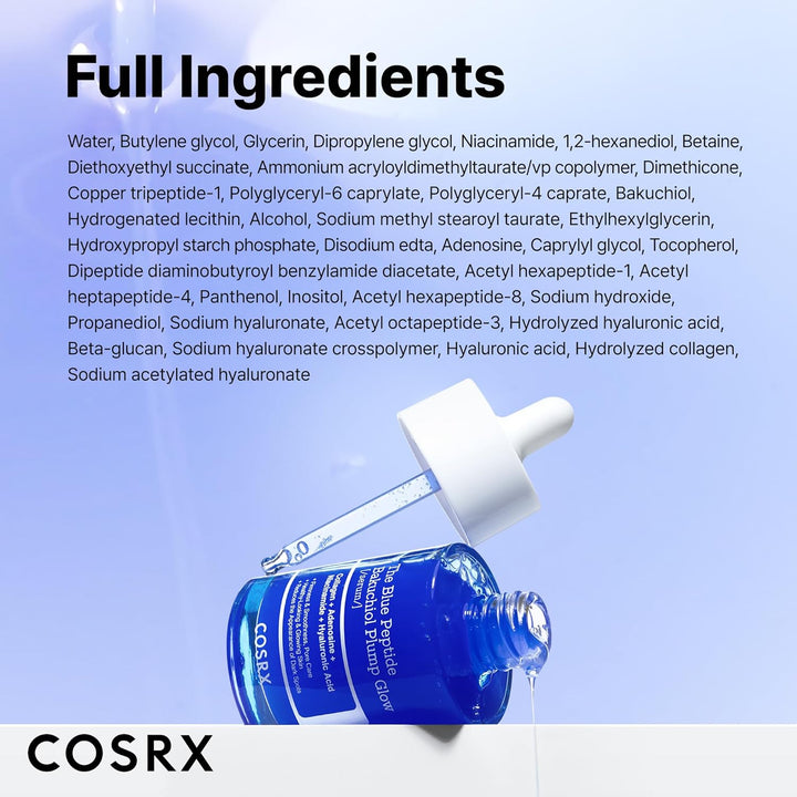 COSRX The Blue Copper Peptide Bakuchiol Serum, suero rellenador de...