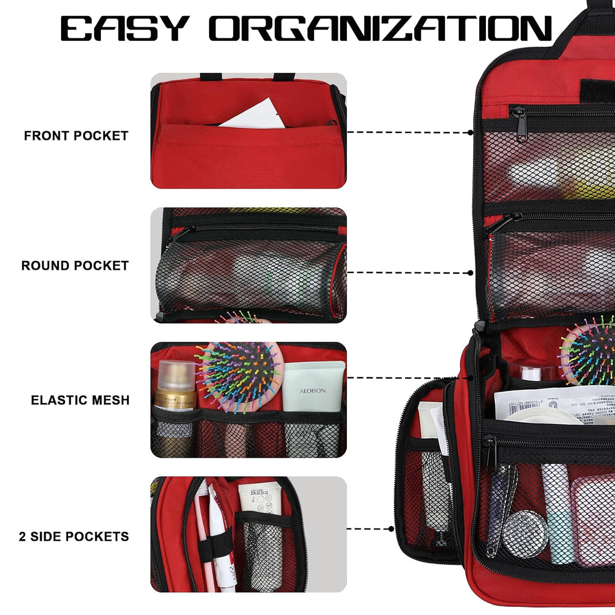 Neceser colgante para hombres y mujeres, organizador resistente al