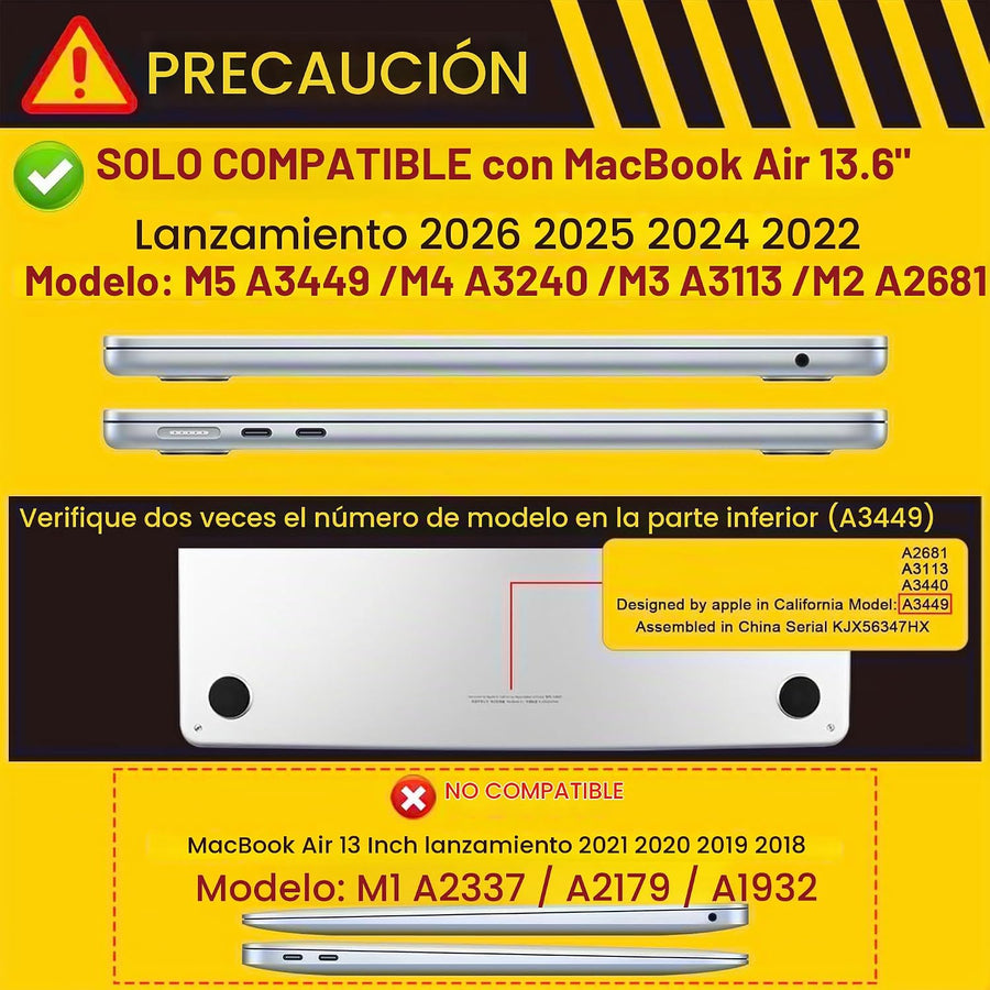 MEEgoodo Funda para MacBook Air M5\/M4\/M3\/M2 de 13 pulgadas 2026...