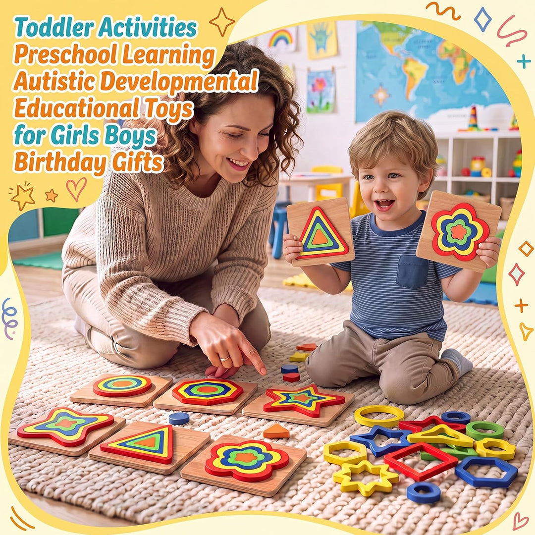 Teyva Daily Paquete de 10 juguetes Montessori, rompecabezas de made...