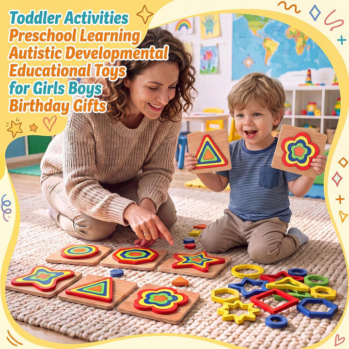 Teyva Daily Paquete de 10 juguetes Montessori, rompecabezas de made...