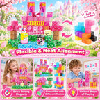 Bloques magnéticos – 100 cubos magnéticos de bloques de construcción, bloques magnéticos transparentes, castillo de princesa, juegos de construcción para niños, juguetes de imanes apilables STEM