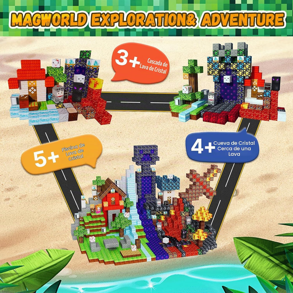 Bloques magnéticos 200PCS Juguetes de construcción para niños