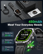 Reloj inteligente militar GPS integrado, llamadas Bluetooth, para iPhone y