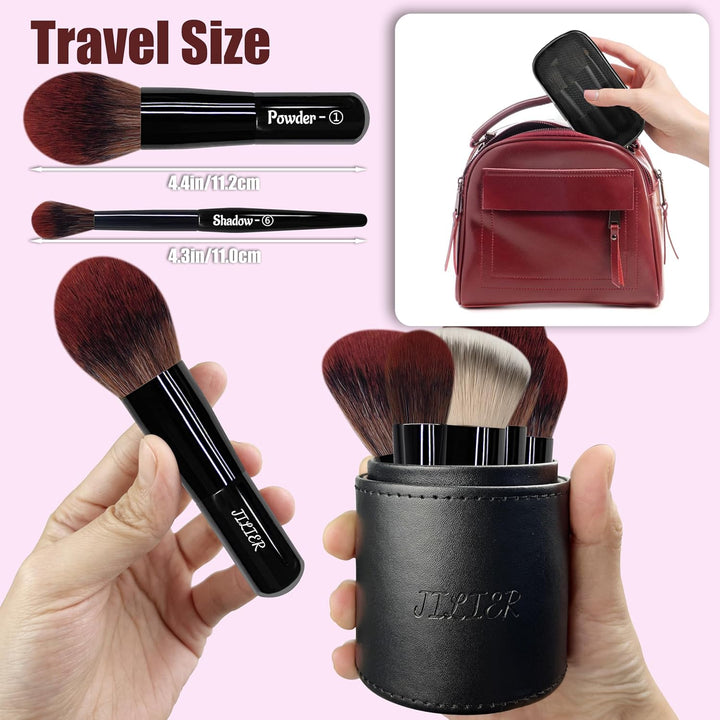 Jilier 14 piezas de mini brochas de maquillaje y espejo de bolsillo...