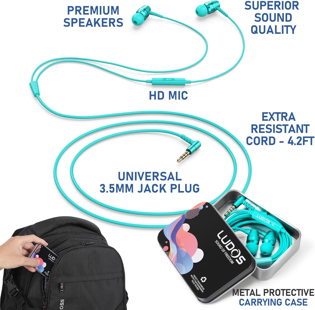 LUDOS OMNITONE Auriculares con cable in-ear, 5 años de garantía, au...