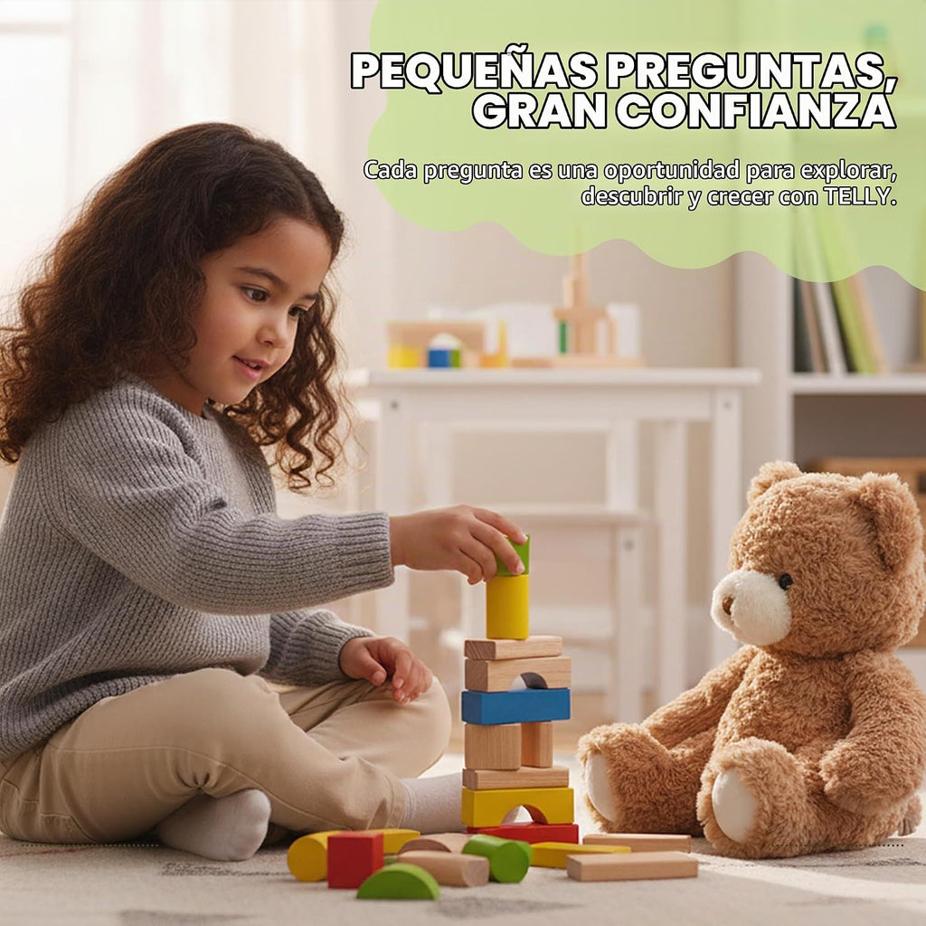 Oso de peluche AI para niños de 3 a 9 años, conversación de IA en tiempo real y respuestas de voz inteligentes, compañero de IA interactivo sin pantalla para la hora de acostarse, historias