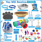 Kit de inicio de gatito de 31 piezas para interiores, color azul