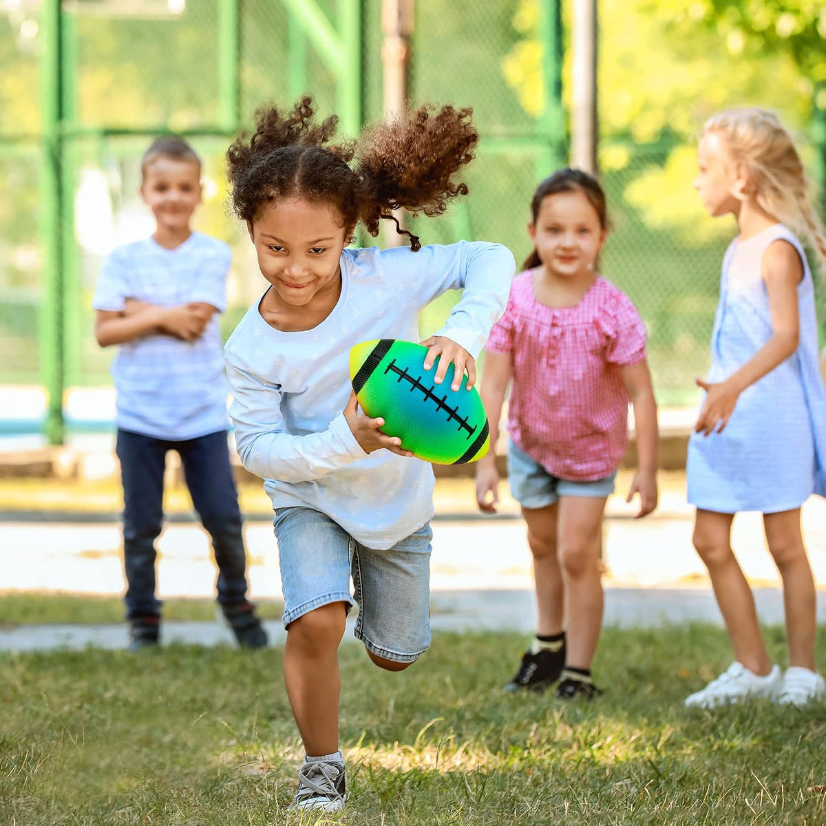 Juego de 4 Pelotas Deportivas Arcoíris, Set de Pelotas Inflables Multi-Deportes de 8.5 pulgadas