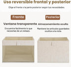 StorageWorks Contenedores organizadores de armario de lino con ventana