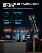 LEKATO Receptor transmisor XLR inalámbrico de 2.4 GHz para micrófono dinámico