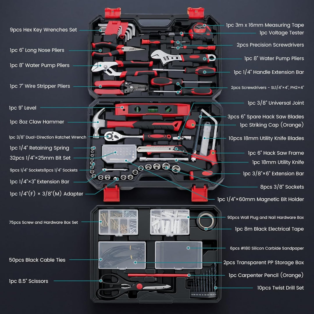 OLIXIS Kit de herramientas de reparación del hogar de 330 piezas co...