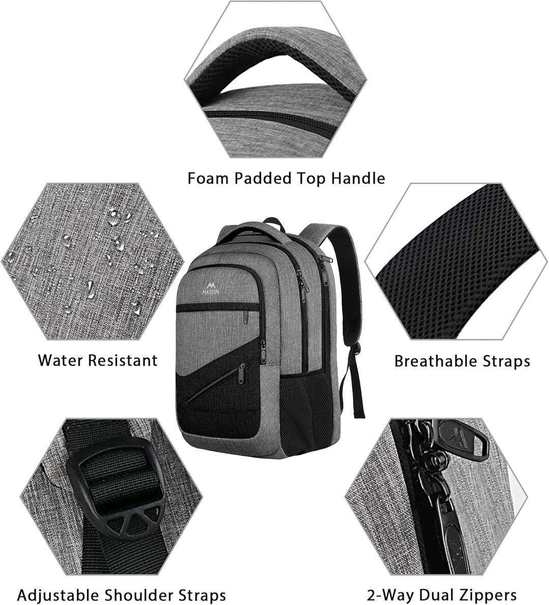 MATEIN Mochila extra grande para laptop de 18.4 pulgadas, mochila d...