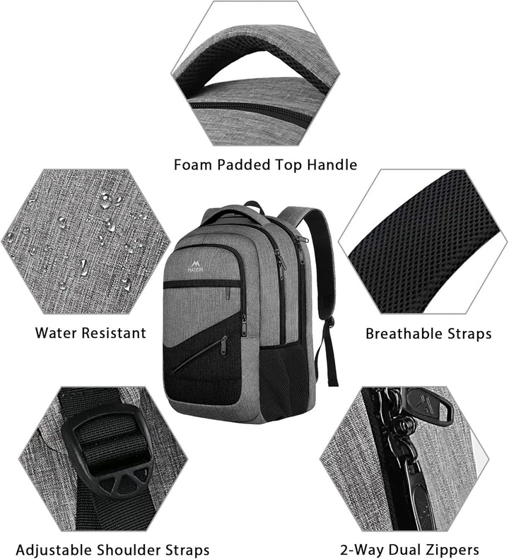 MATEIN Mochila extra grande para laptop de 18.4 pulgadas, mochila d...