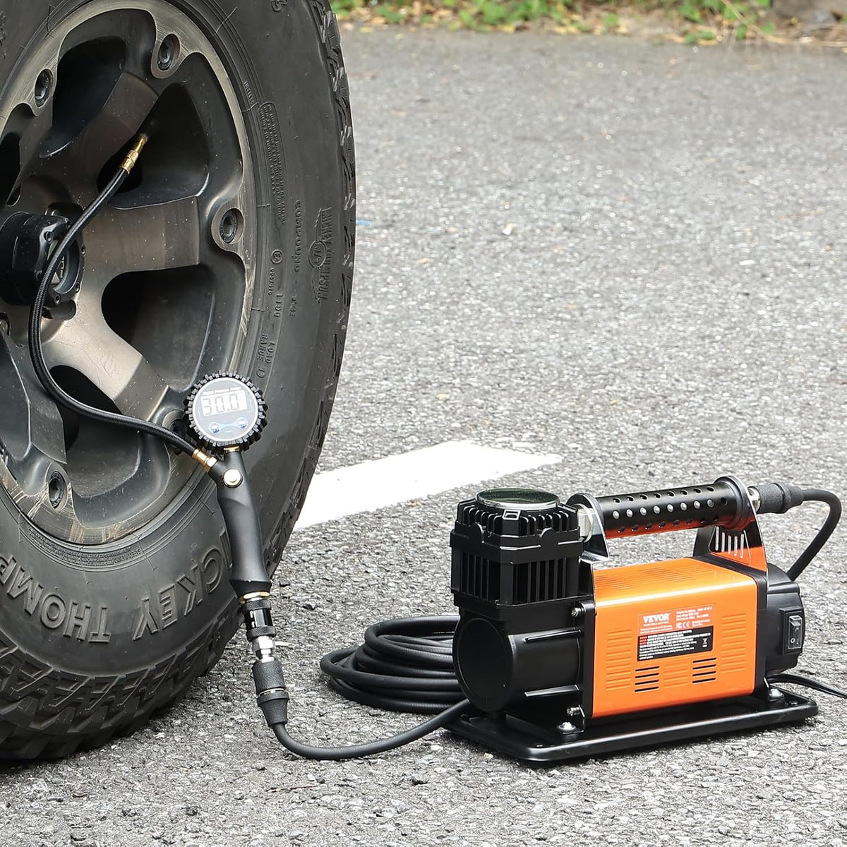 VEVOR Compresor de Aire de 12V de Alta Resistencia - con Medidor de...