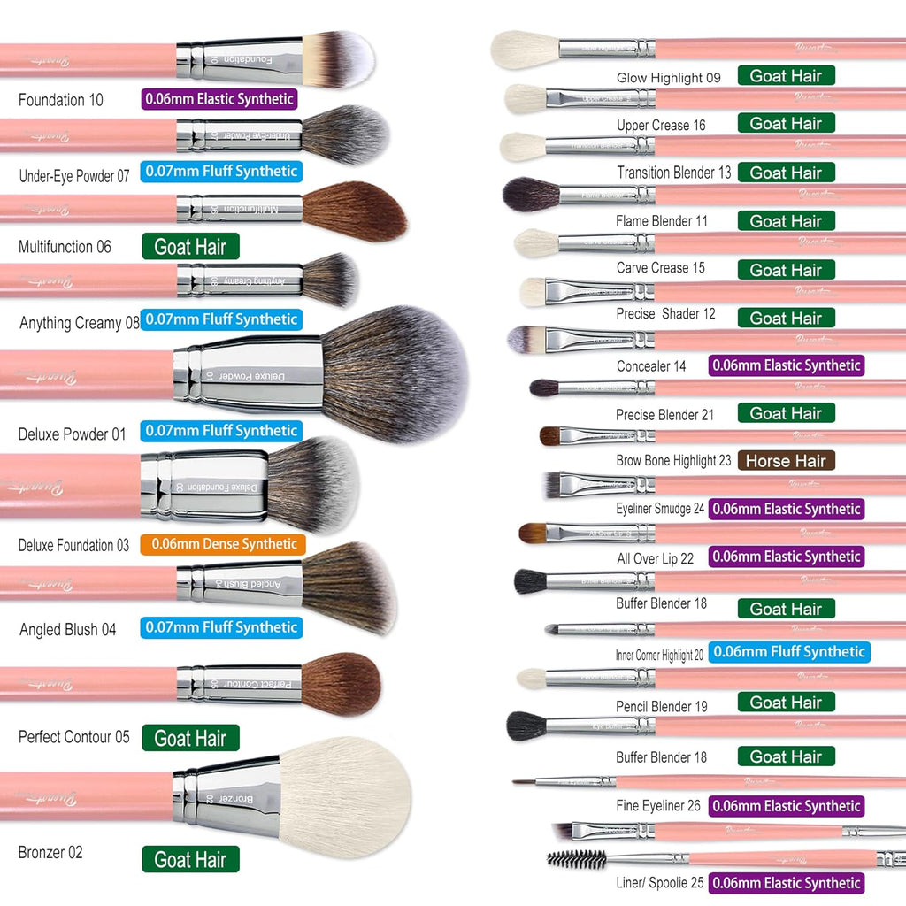 Bueart Design Juego de Brochas de Maquillaje de 26 Piezas Pelo