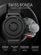 EUTOUR Reloj analógico de cuentas magnéticas, correa de acero inoxidable y diseño único de puntero, relojes magnéticos unisex, reloj magnético súper fuerte para hombre