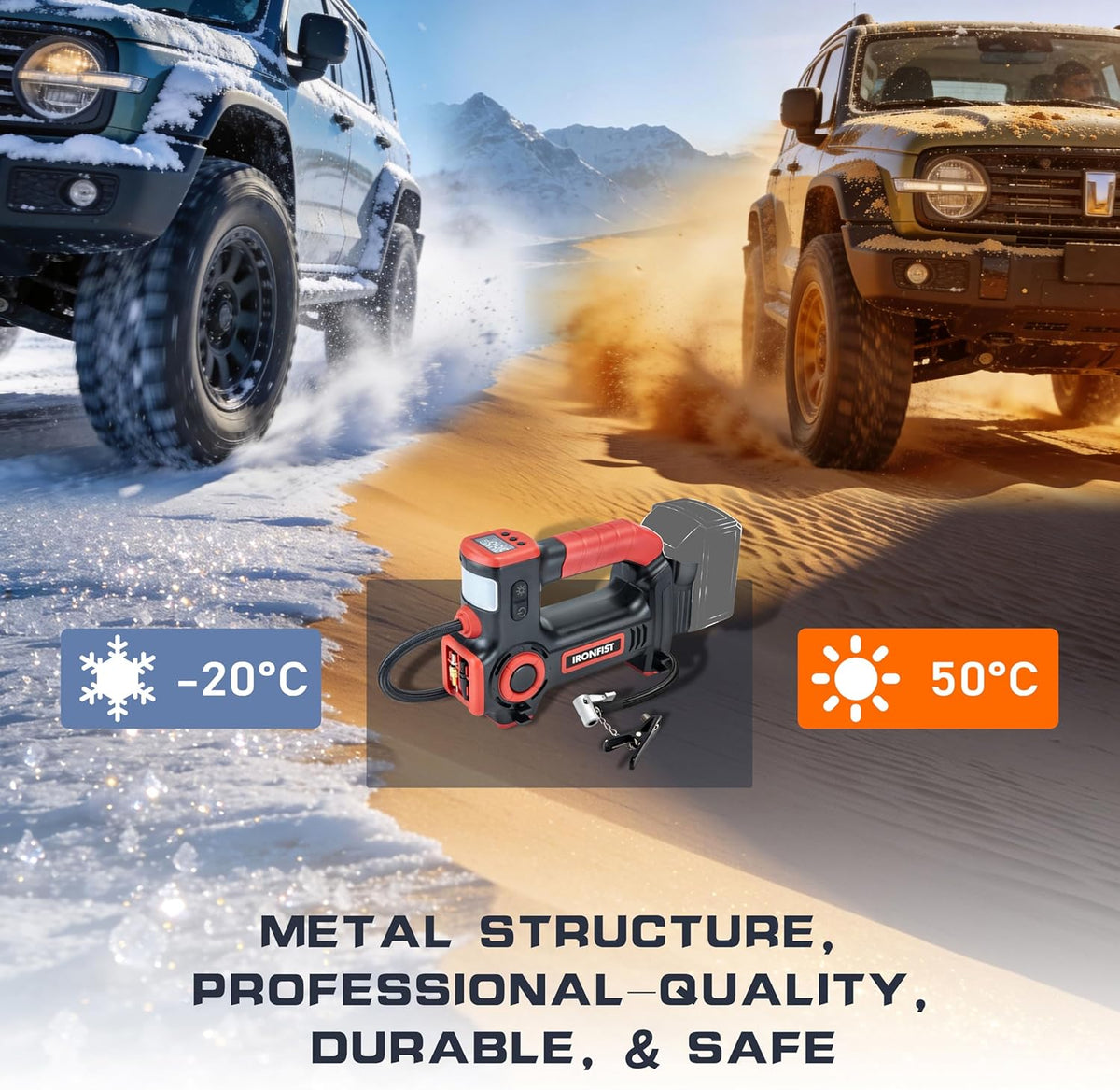 IRONFIST Inflador de neumáticos compatible con batería MILWAUKEE M1...
