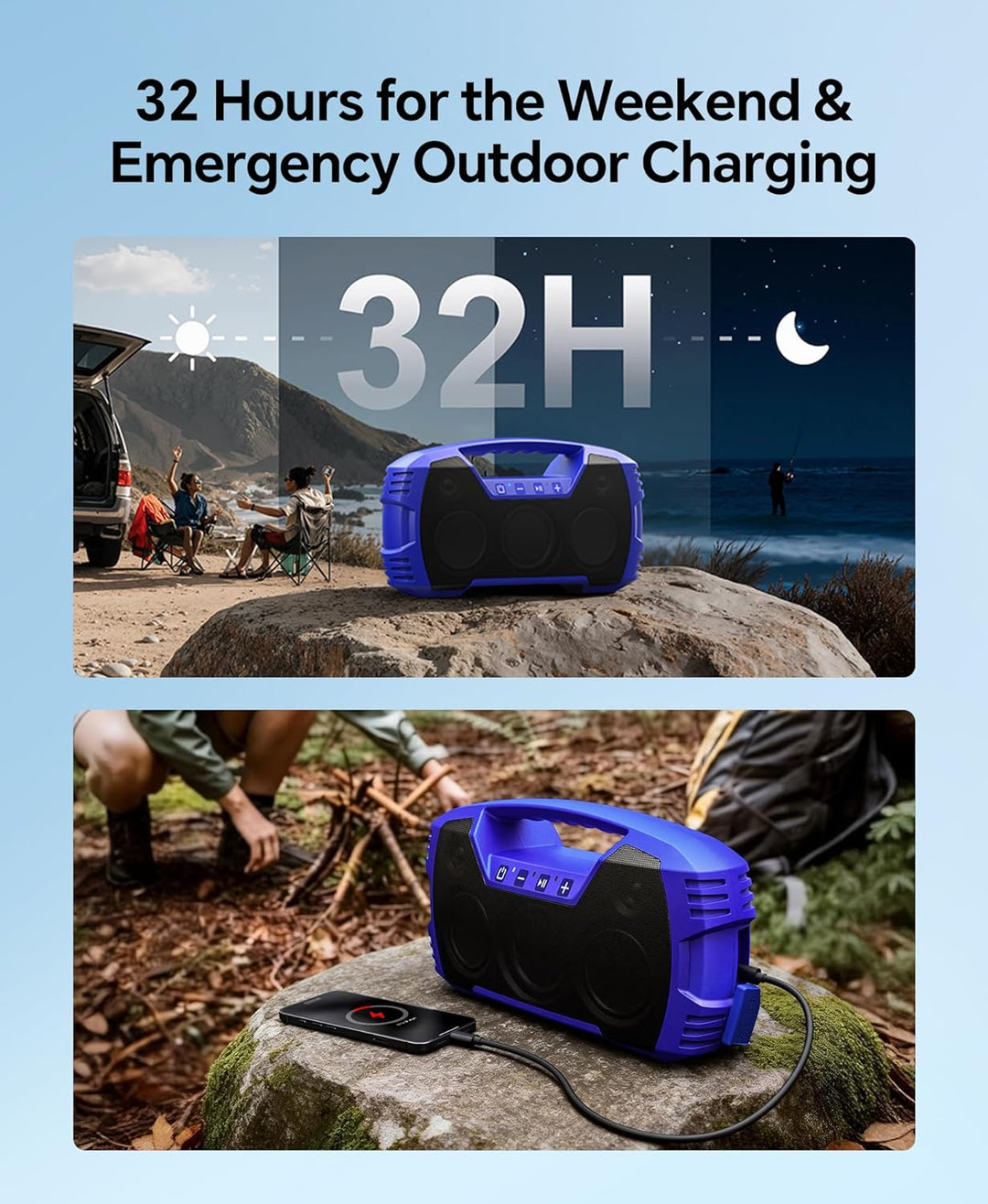 Houl Zallee Altavoz Bluetooth Impermeable IPX7, Altavoces Inalámbri...