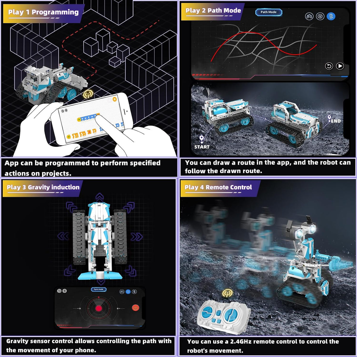 Robot STEM para niños de 8 a 14 años, juguetes robot programables con control remoto 5 en 1 y APP - Kit educativo de ciencias de construcción DIY de 720 piezas, regalo de cumpleaños de