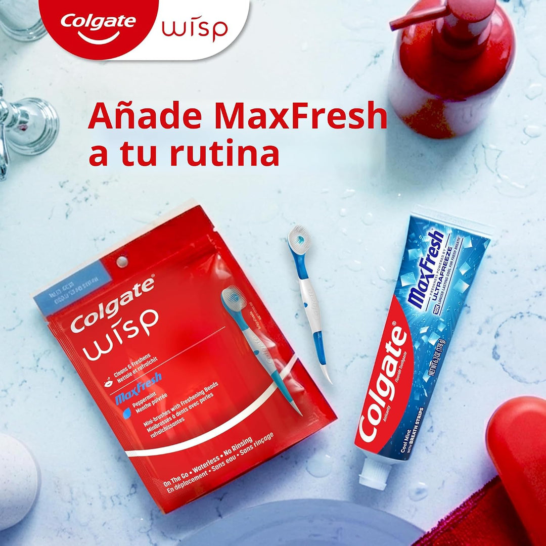 Colgate Max Fresh Wisp - Mini cepillos de dientes desechables de vi...