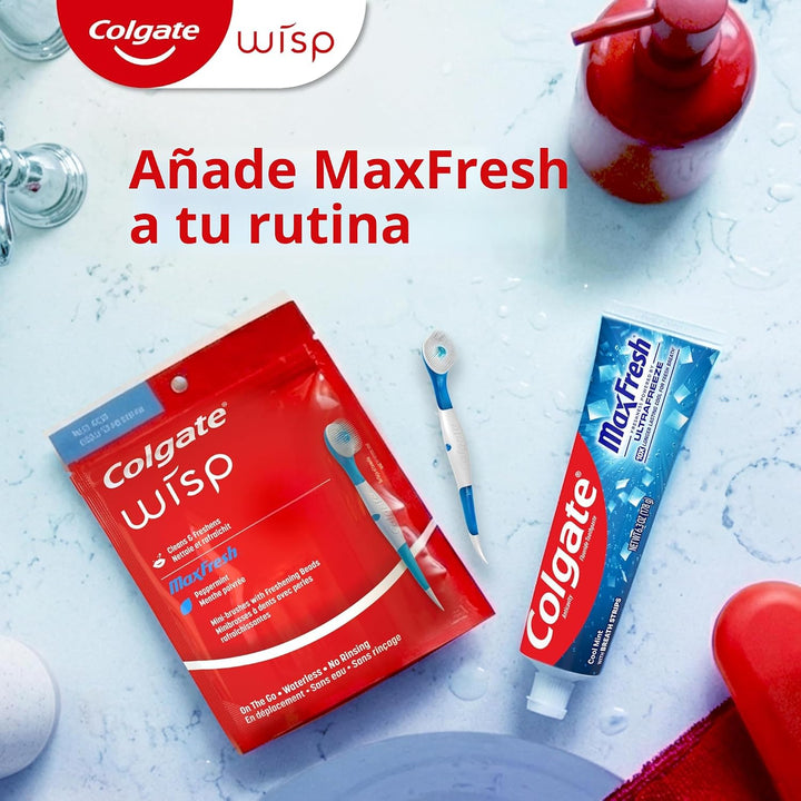 Colgate Max Fresh Wisp - Mini cepillos de dientes desechables de vi...