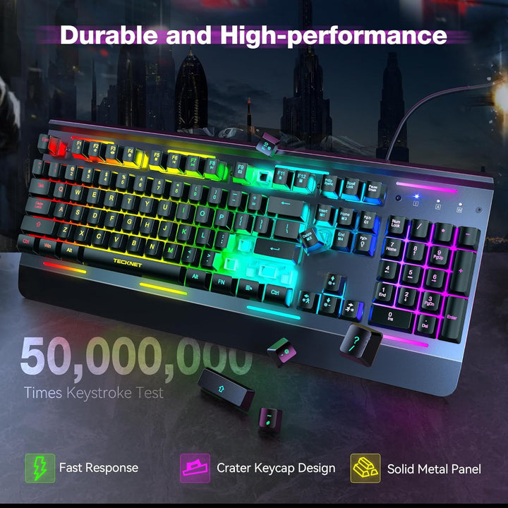 TECKNET Teclado para juegos teclado de computadora con