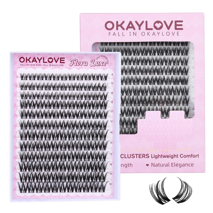 OKAYLOVE Racimos de pestañas naturales, kit de extensiones de pesta...