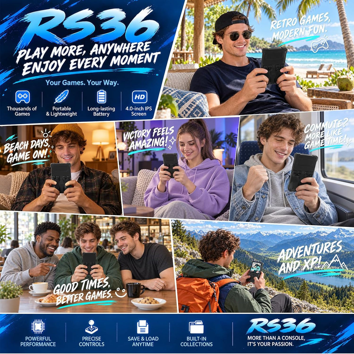 RS36 - Consola de juegos portátil retro, más de 20,000 juegos