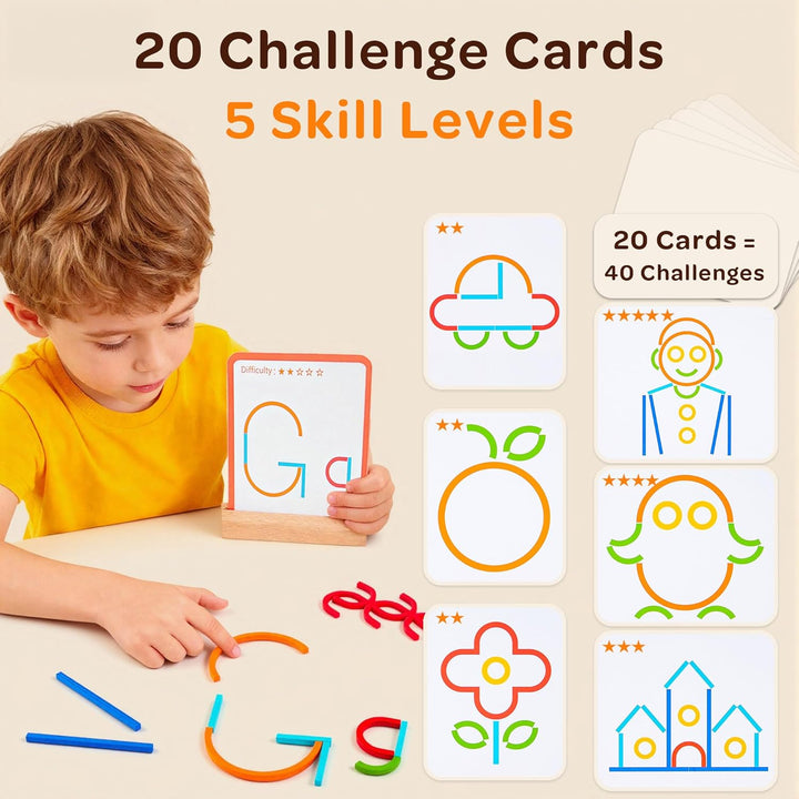 TINYLENS Montessori - Juego de palos y anillos