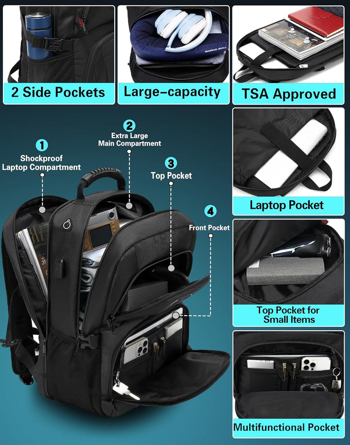 ProEtrade Mochila de viaje extra grande para laptop, escuela, negoc...