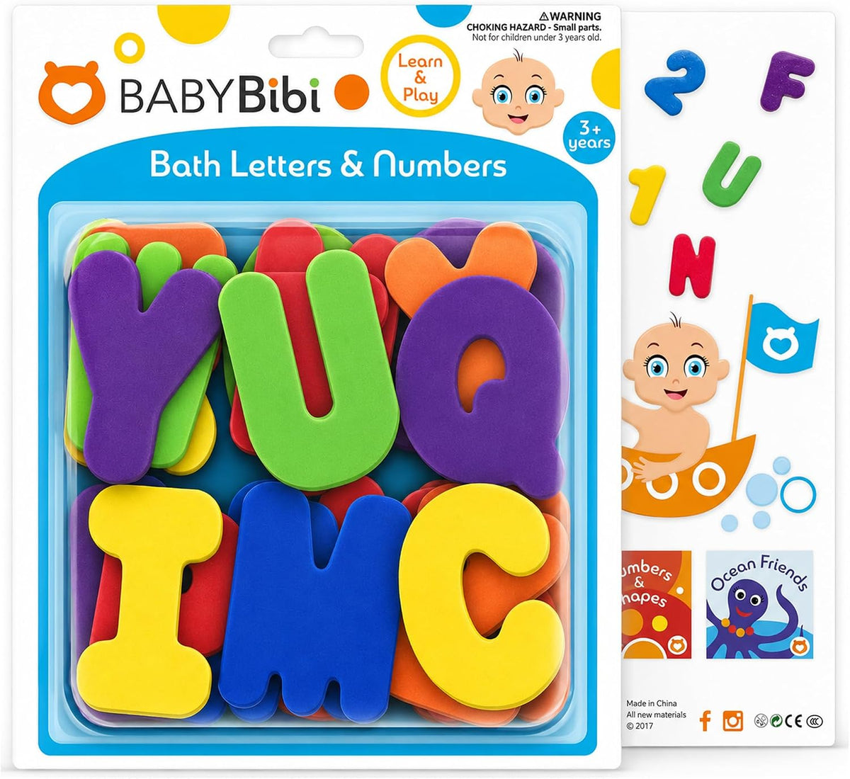36 letras y números de espuma adhesivos, no tóxicos, sin BPA, juguetes de bañera sin moho, colorido, educativo, divertido aprendizaje ABC para niños pequeños y bebés
