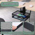 ROSYLINE - Organizador de almacenamiento giratorio debajo del escritorio con soporte para tazas y bandeja de cajón